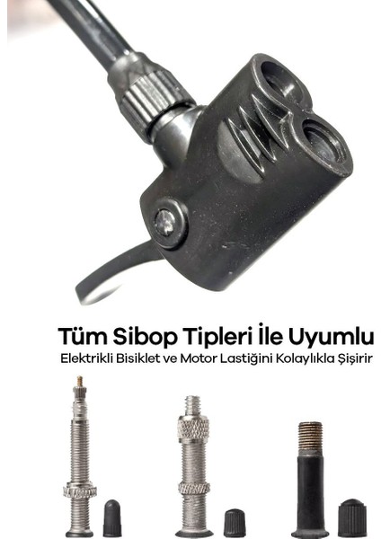 Taşınabilir E-Bike & Bisiklet Pompası – Motosiklet, Araba, Top ve Bot Uyumlu fırsatları