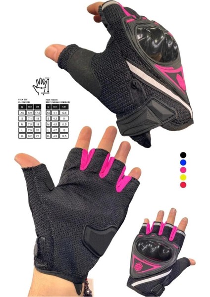 Pembe Kısa Yarım Parmak Kadın Motorsiklet Eldiveni Xl Beden modelleri