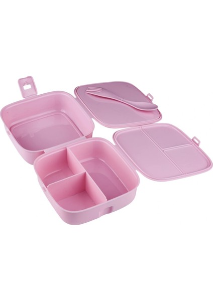 4 Bölmeli Çatallı Beslenme Kabı - Diyet Kabı Karışık Renklerdedir fiyatları