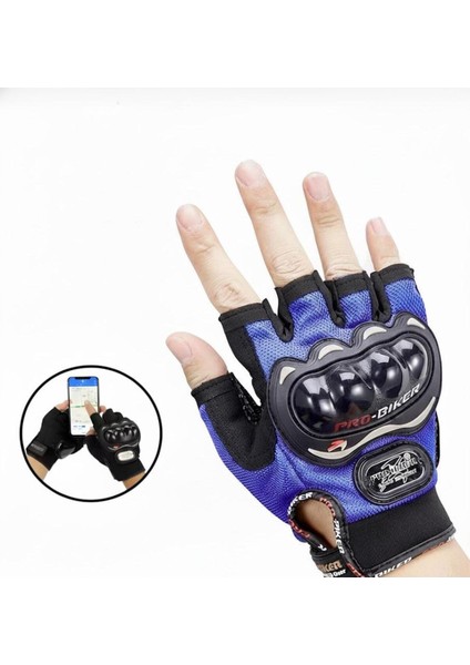 Mavi Yarım Eldiven Kısa Taktik Spor Motosiklet Bisiklet Eldiveni Xl Beden fiyatları