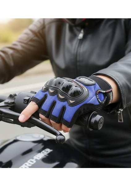 Mavi Yarım Eldiven Kısa Taktik Spor Motosiklet Bisiklet Eldiveni Xl Beden modelleri