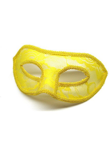 Dantel Tül Malzemeden Imal Sarı Renk Balo Parti Maskesi Venedik modelleri