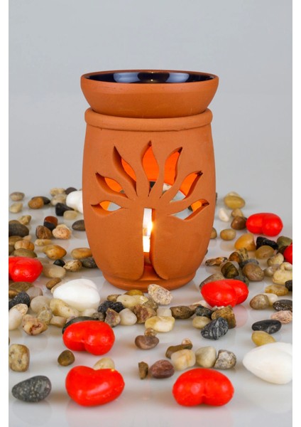 Hayat Ağacı El Yapımı Çömlek Buhurdanlık Tütsülük