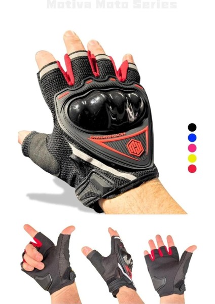 Kırmızı Yarım Eldiven Kısa Taktik Spor Reflektörlü Motosiklet Bisiklet Eldiveni L Beden fiyatları