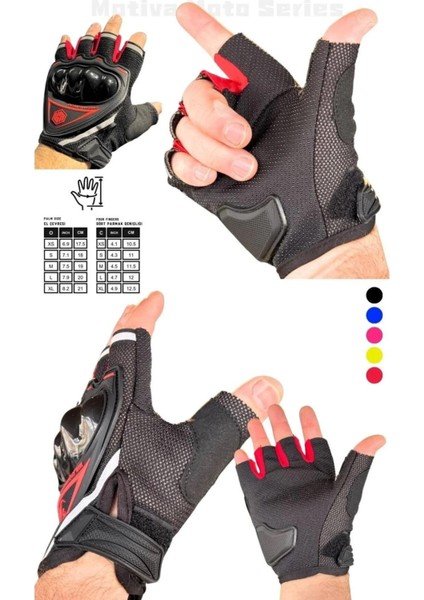 Kırmızı Yarım Eldiven Kısa Taktik Spor Reflektörlü Motosiklet Bisiklet Eldiveni L Beden modelleri