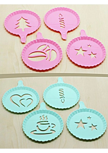 Renkli Kahve Süsleme Şablonları - 8li Magic Süsleme Şablonu modelleri