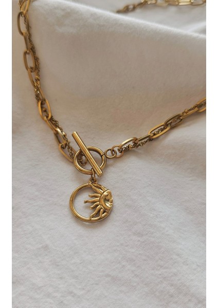 Paslanmaz Çelik Zincir Güneş Madalyon Kolye fiyatları