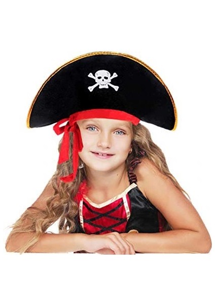 Kaptan Jack Kadife Çocuk Boy Korsan Şapkası