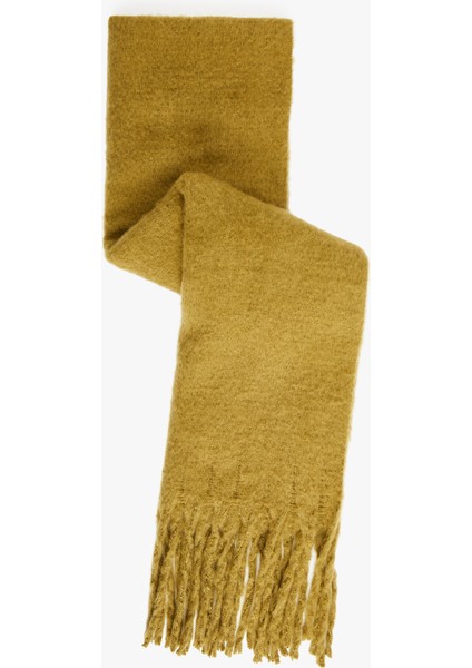 Yumuşak Dokulu Püsküllü Uzun Atkı