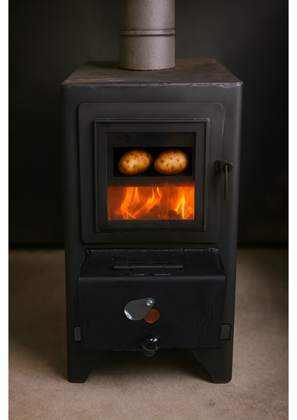 DYT SOBA. Ev Tipi Güçlü Isıtıcı Mini Kuzineli | 20 Yıl Dayanımlı 4 mm Çelik Yanma Haznesi| Odun + Kömür