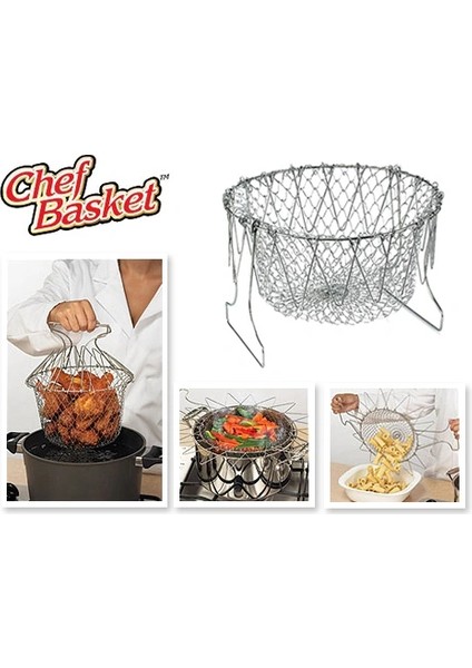 Chef Basket Çok Fonksiyonlu Pratik Süzgeç