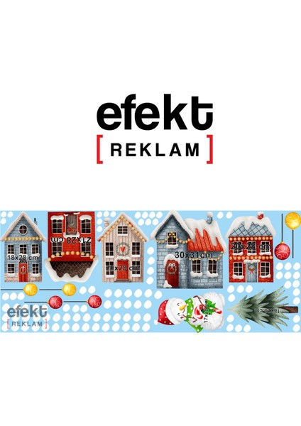 Renkli Kar Sevinci Çocuk Bebek Odası Duvar ve Pencere Sticker Seti modelleri