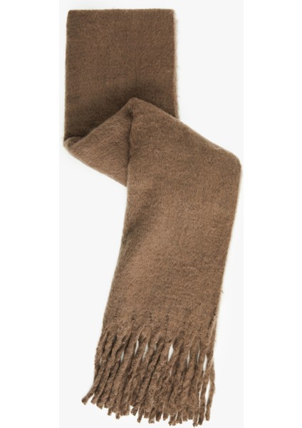 Yumuşak Dokulu Püsküllü Uzun Atkı