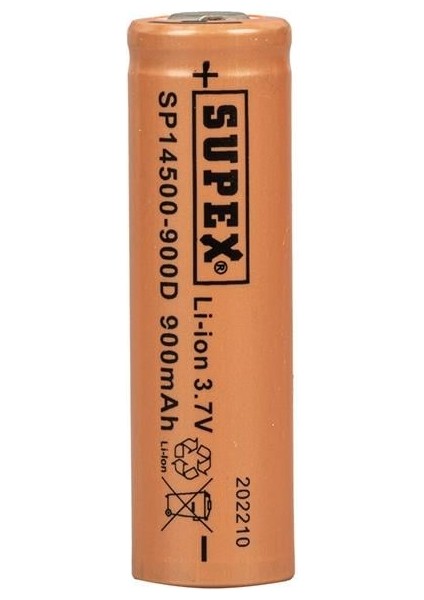 Supex 14500-900D Lityum Ion 3.7VOLT 900MAH Şarj Edilebilir Başlıksız