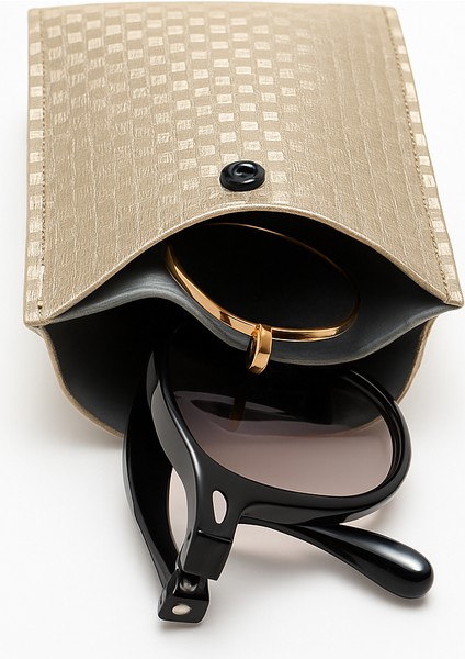 Gözlük Kılıfı, Çift Bölmeli Gold Şık Özel Tasarım, Telefon Kılıfı fiyatları