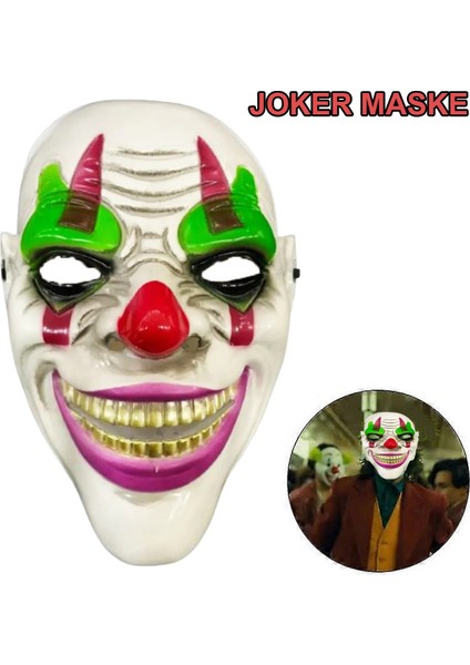 Delirten Gülüş Palyaço Temalı Joker Maskesi (5148)