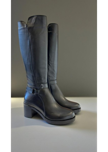 25001 Siyah Hakiki Deri Tam Ortopedik Kadın Çizme fiyatları