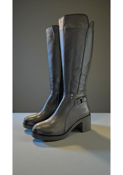 25001 Siyah Hakiki Deri Tam Ortopedik Kadın Çizme modelleri