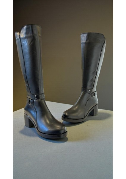 25001 Siyah Hakiki Deri Tam Ortopedik Kadın Çizme fırsatları