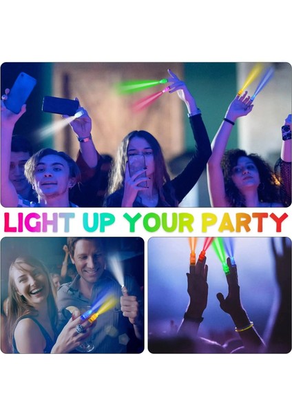 LED Işıklı Renkli Püsküllü Parmak Işığı 4 Renk 4 Adet