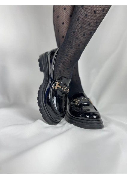 KB-ZN102 Kuback Kömür Rugan Günlük Kadın Babet modelleri