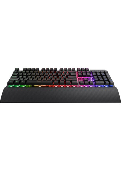 Km-Rx7 Fortuna V2 Gökkuşağı Aydınlatmalı USB Siyah Gaming Combo Us Layout English Gaming Klavye + 12800 Dpi Mouse modelleri