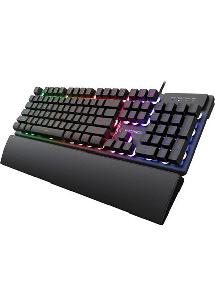 Km-Rx7 Fortuna V2 Gökkuşağı Aydınlatmalı USB Siyah Gaming Combo Us Layout English Gaming Klavye + 12800 Dpi Mouse fırsatları