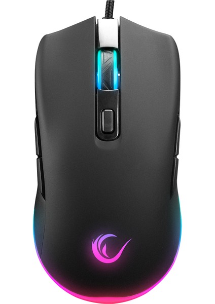 Km-Rx7 Fortuna V2 Gökkuşağı Aydınlatmalı USB Siyah Gaming Combo Us Layout English Gaming Klavye + 12800 Dpi Mouse