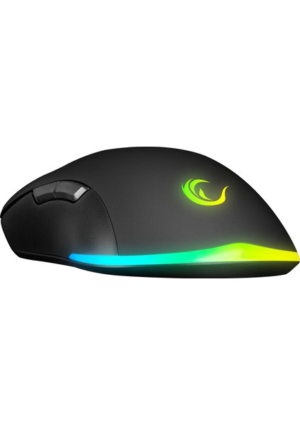 Km-Rx7 Fortuna V2 Gökkuşağı Aydınlatmalı USB Siyah Gaming Combo Us Layout English Gaming Klavye + 12800 Dpi Mouse