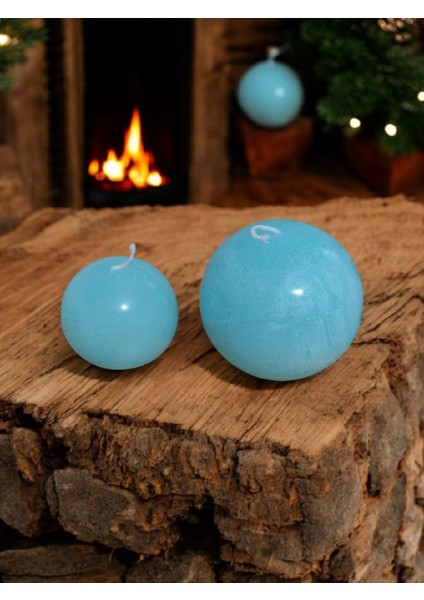 2'li Su Yeşil Top Mum, Füze Mum Dekoratif Yuvarlak Mum El Yapımı