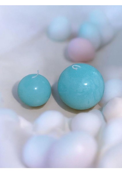 2'li Su Yeşil Top Mum, Füze Mum Dekoratif Yuvarlak Mum El Yapımı modelleri