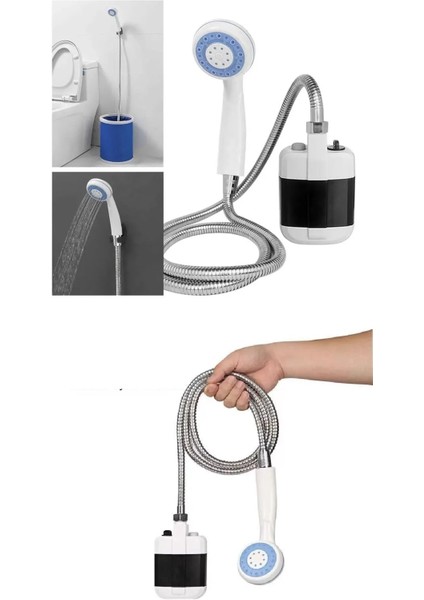 USB Şarjlı El Duş Pompası Taşınabilir Kamp Tatil Seyahat Banyo Su Pompası Başlık Hortum Seti fiyatları