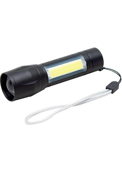 PM-4525 Metal Flashlight Ledli Şarjlı El Feneri