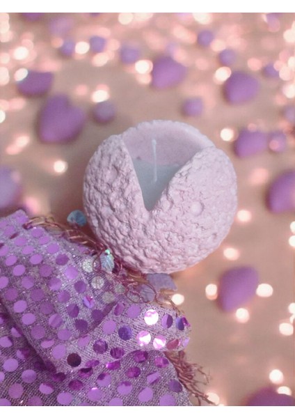 Pembe Metaor Desenli Mum- Dekoratif Beton Mum fiyatları