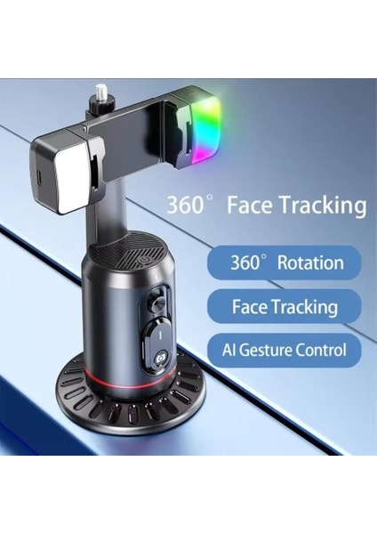 LED Işıklı 360° Dönebilen Akıllı Tripod – Otomatik Yüz Takibi ile Video & Fotoğraf fiyatları