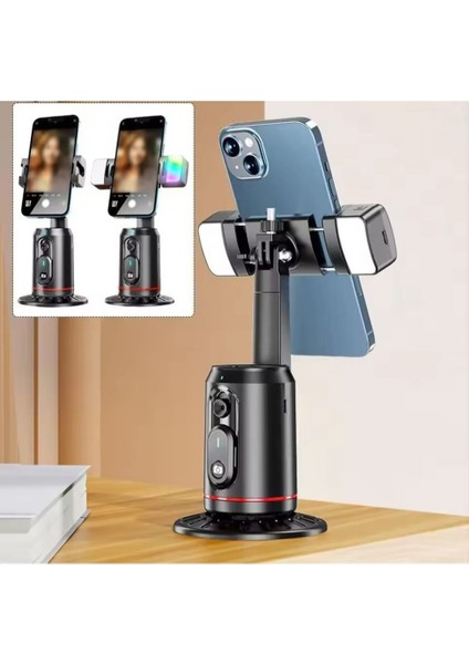 LED Işıklı 360° Dönebilen Akıllı Tripod – Otomatik Yüz Takibi ile Video & Fotoğraf fırsatları