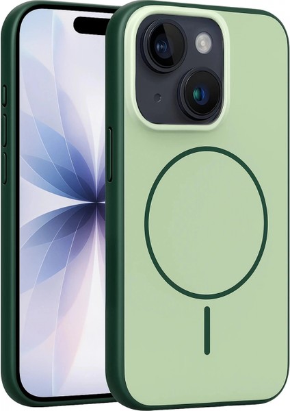 Apple iPhone 14 Neva Magsafe Kapak - Koyu Yeşil