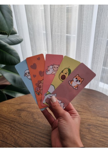 Sevimli Hayvanlar ve Avokado Temalı 5'li Kitap Ayracı Seti | Rotaly