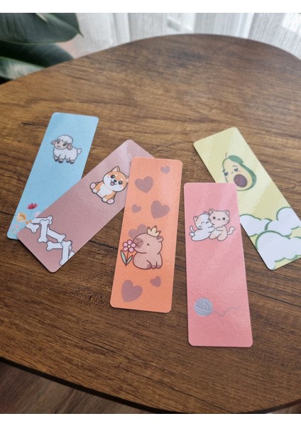 Sevimli Hayvanlar ve Avokado Temalı 5'li Kitap Ayracı Seti | Rotaly modelleri