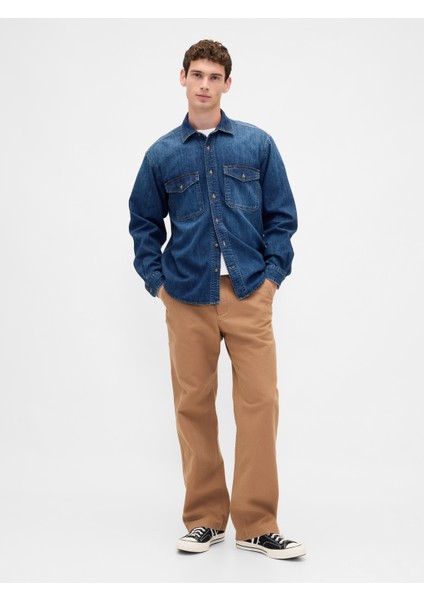 Erkek Kahverengi Canvas '90S Loose Pantolon