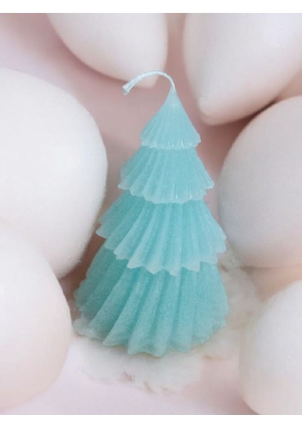 3'lü Çam Ağacı- Top Mum Yeşil