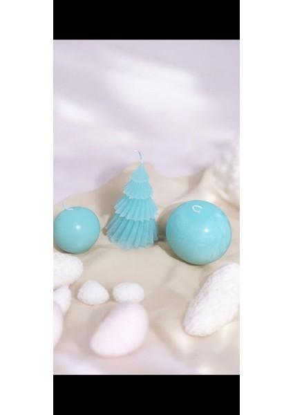 3'lü Çam Ağacı- Top Mum Yeşil fiyatları