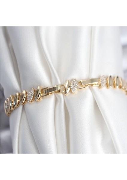 Pirinç Vıp Seri Gold Renk Arpa Model Kadın Bileklik