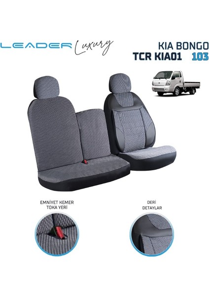 Kia Bongo Ticari Oto Koltuk Kılıfı Füme 2+1