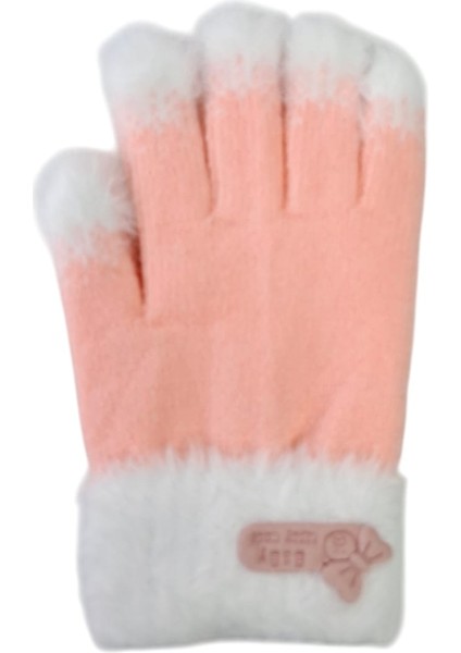 Spteks Kitti 4-8 Yaş Kız Çocuk Açık Pembe Arma Figürlü Kışlık Örme Eldiven fiyatları