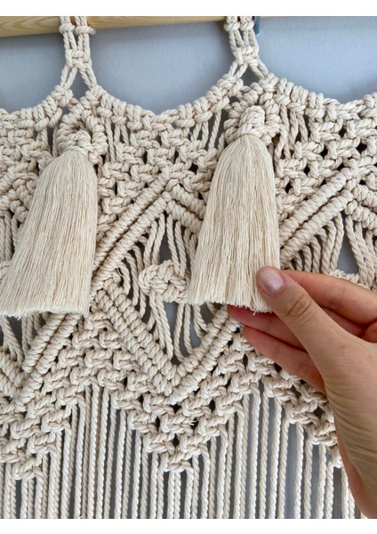 El Örgüsü Çoklu Püsküllü Makrome Perde Kapı ve Duvar Süsü modelleri