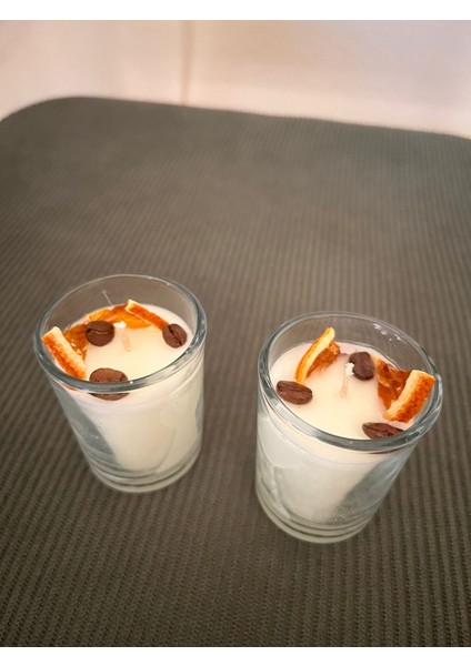 Portakal ve Kahve Süslemeli Shot Mini Bardak Mum 3'lü fırsatları