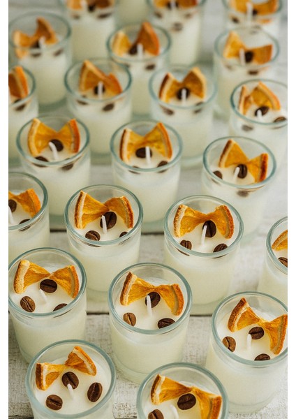 Portakal ve Kahve Süslemeli Shot Mini Bardak Mum 3'lü indirimleri