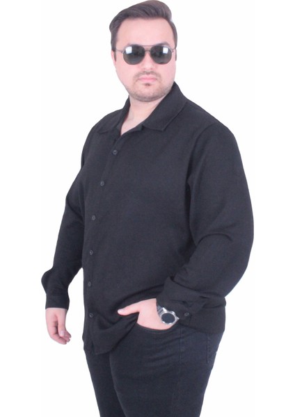 Mocgrande Erkek Büyük Beden Uzun Kollu Gömlek 25727 Sıyah fiyatları