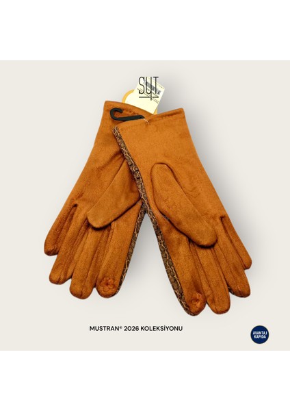 Syt Kadın Kışlık Dokunmatik Eldiven - Desenli Suni Deri/Kumaş Şık Tokalı & Düğmeli Modeller indirimleri